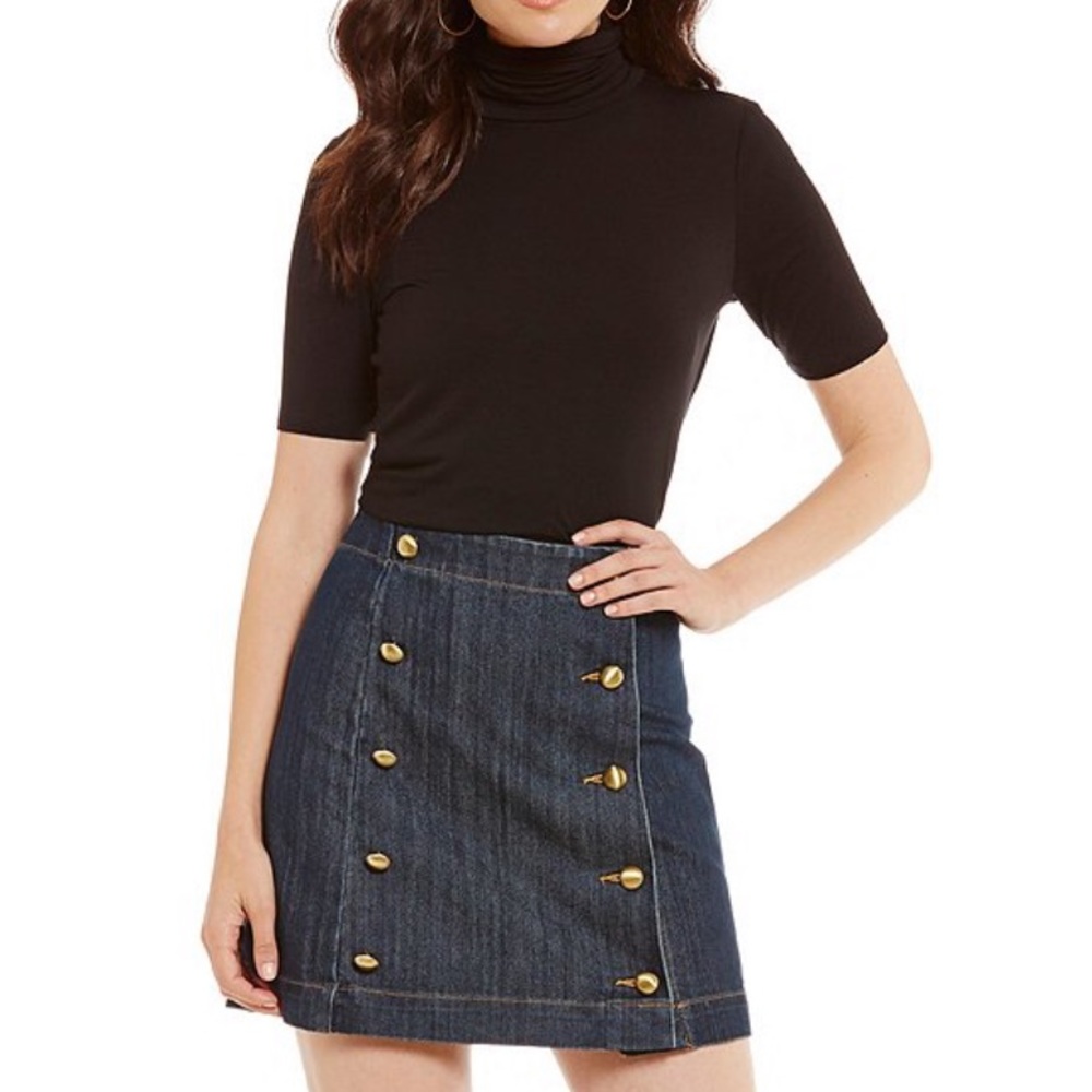 Michael Kors Short Sleeve Mock Neck Knit Top